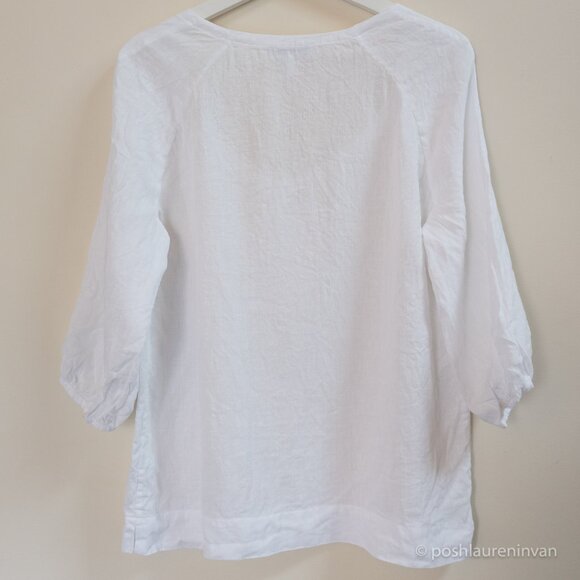 The White Company Tie-Neck 100% Linen Top – White – US 6 - Picture 11 of 15